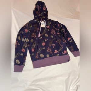 Nike Sportswear Club Hoodie Pullover Fleece Floral DQ3483 Mens Medium Purple